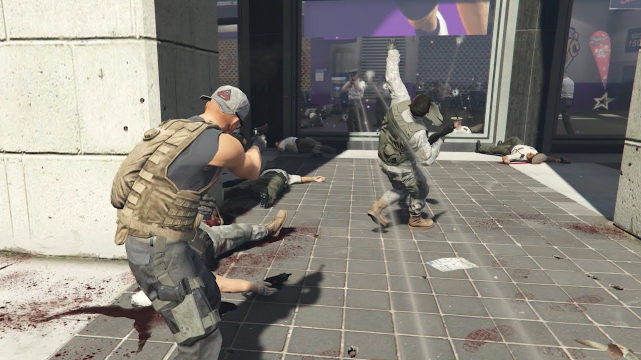 GTA5 NPC Wars 7 | The Maze Bank Arena is under attack by mercenaries!