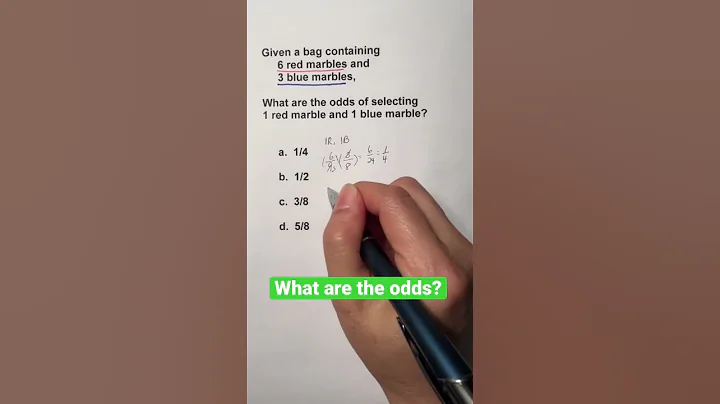 Probability Math Problem | Selecting different colored marbles
