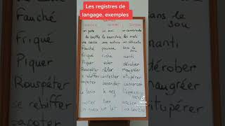 Exemples de registre de langage en français ( familier, courant et soutenu)