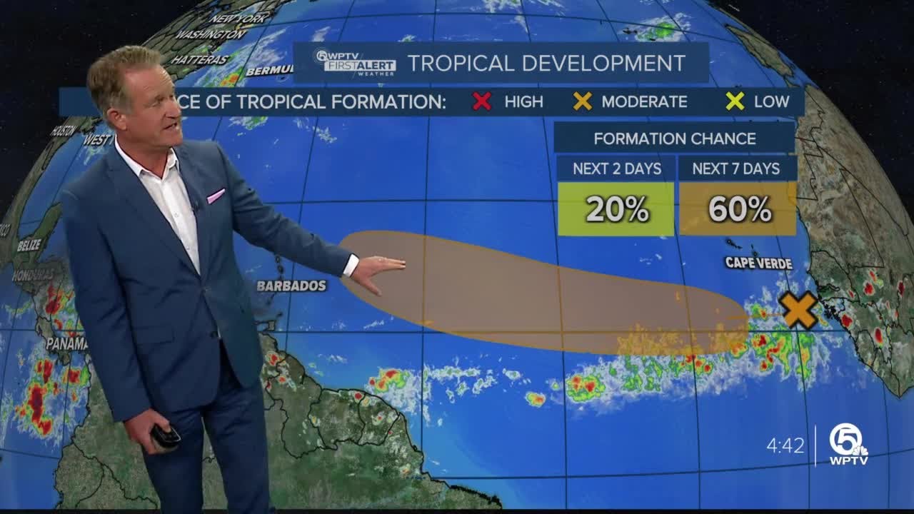Tropical wave off African coast has 60% chance of development - YouTube