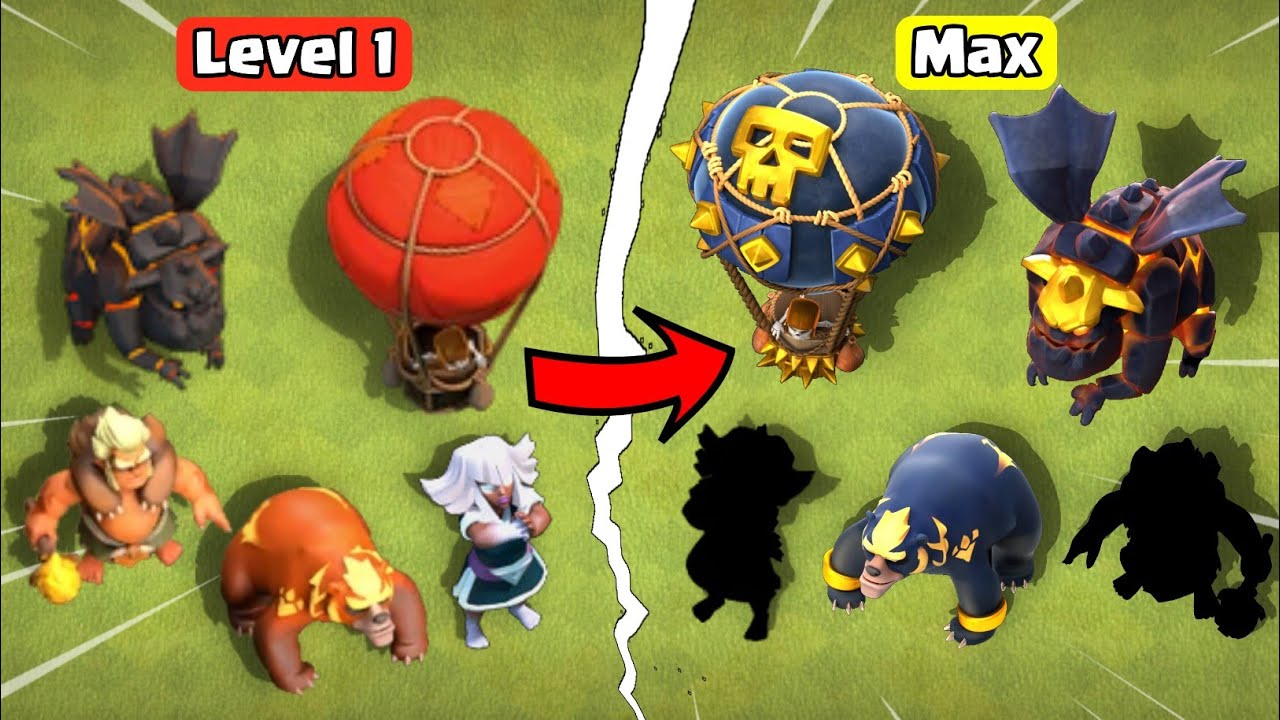 Every Troop Level 1 to Max | All Troops Transformation - Clash of Clans