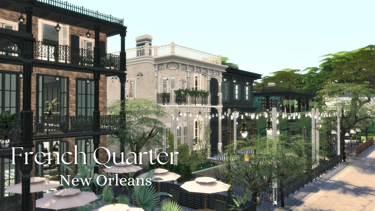 French Quarter New Orleans || Sims 4 || Tour || CC build (TRAY+CC+LINKS)