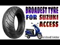 broadest tyre for Suzuki access MRF zapper 120/70-10