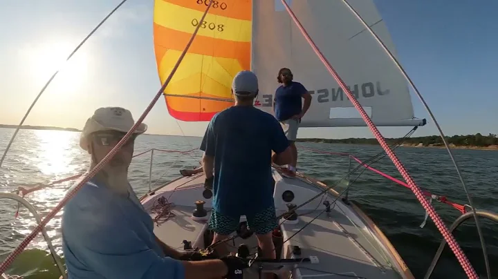 J24 Spinnaker trim class on the water with Miss Conduct, Black Widow Racing