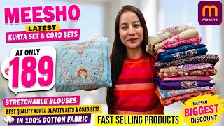 😍*Huge* Meesho Summer/Cotton Kurti & Kurta Set,Cord Set Haul Starting 189 😍Meesho Kurti Haul #meesho