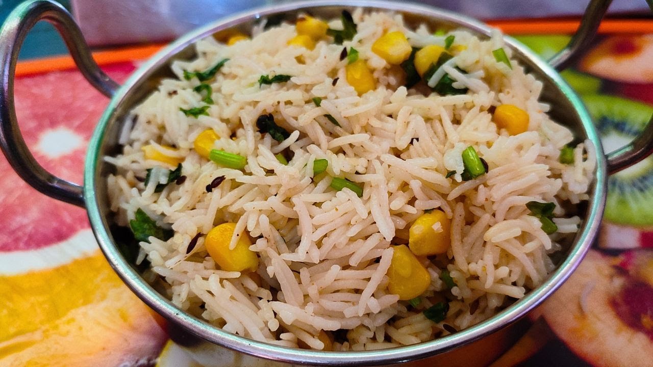 Corn pulao recipe स्वीट कार्न पुलाव How to make sweet corn pulao