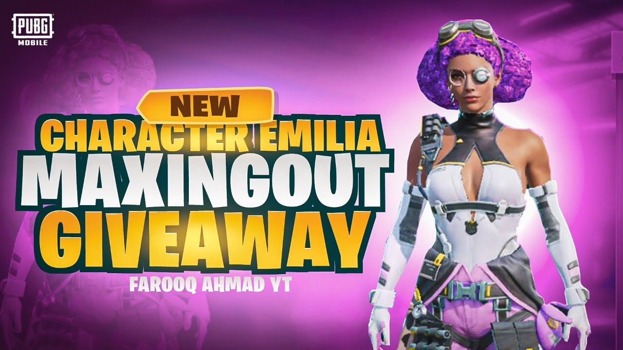 New Character Emilia Maxed out & 5 Emilia Giveaway | 🔥 PUBG MOBILE🔥