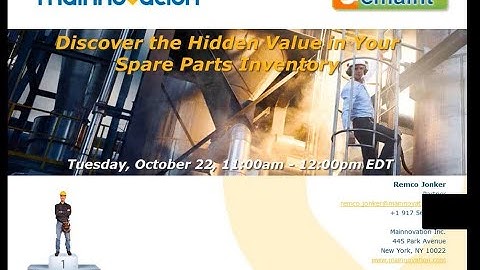 Best Practices Webinar: Discover the Hidden Value in Your Spare Parts Inventory
