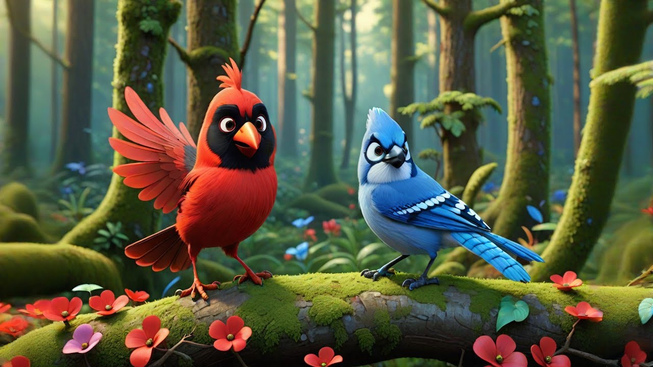 Three Chirpy Birds Build a Nest | Bird Song for Kids | Nature Learning Nursery Rhyme