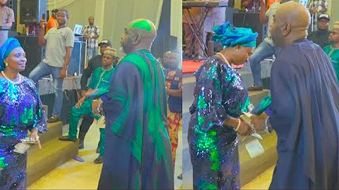 Funsho Adeolu Shows off His Legendary Dance Moves As He Dances with His Sister At Their Mum's Burial