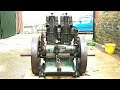 Lister cs 102 original twin stationary engine first start in many years