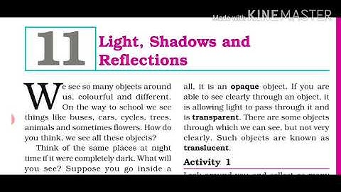 Science class 6 chapter 11 light,shadows and Reflections video 1