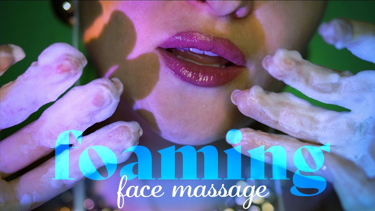 ASMR ~ Foam Face Massage for Deep Sleep ~ Soft Foaming Facial, Whispered Personal Attention