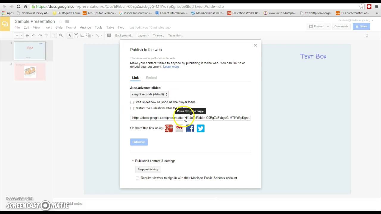 embed google slides on website youtube