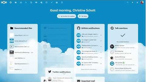 Nextcloud dashboard: re-arrange widgets
