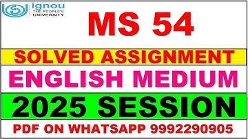 MS 54 solved assignment 2025 in English || ms 54 solved assignment 2025 || ignou ms54 2025