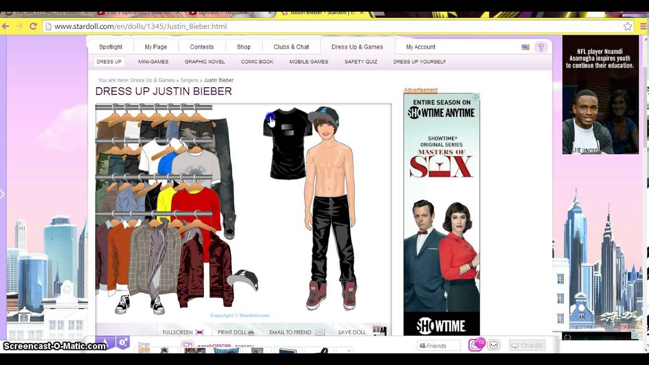 StarDoll Dress Up Of The Day Justin Bieber YouTube