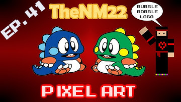 Bubble Bobble Logo in Minecraft - TheNM22 Pixel Art