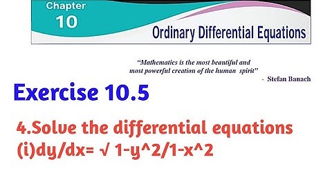 Class 12 Chapter 10 Ordinary Differential Equations Exercise 10.5 4(i) Sum