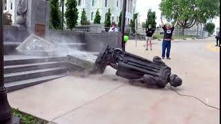 Christopher Columbus Statues Beheaded, Pulled Down Across America