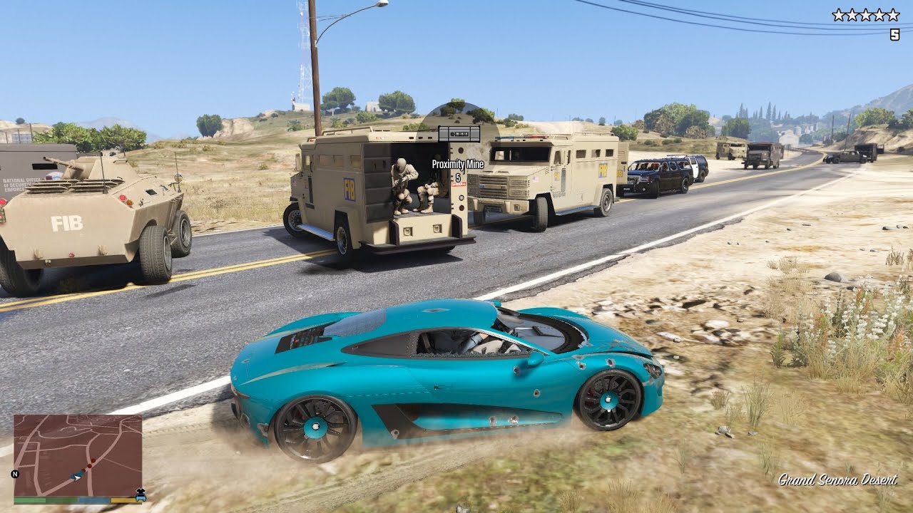 GTA V Blaine County Sheriff's Shootout + Epic 5 Star Cop Chase Escape Vol.5 [PEV]