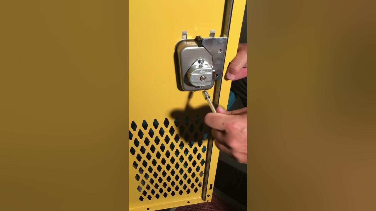 Replacing a builtin combination lock on a Hallowell locker YouTube