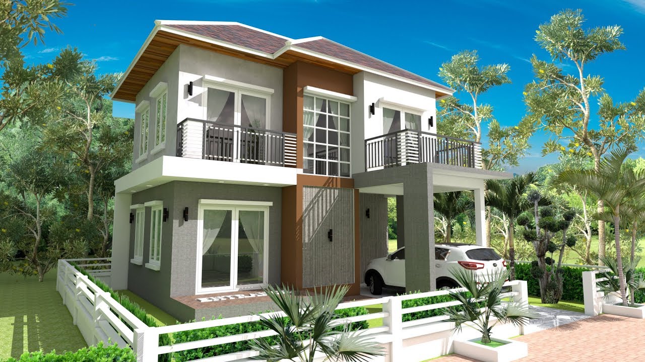  Home  Design  Plan 8x8m 3 Bedrooms Sketchup  Home  Design  