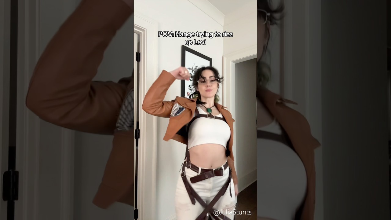 Trying to rizz up Levi #cosplay #anime #dance #manga #aot