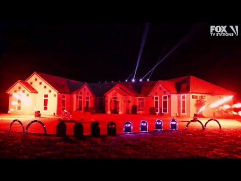 Mesmerizing light and fire show for Halloween