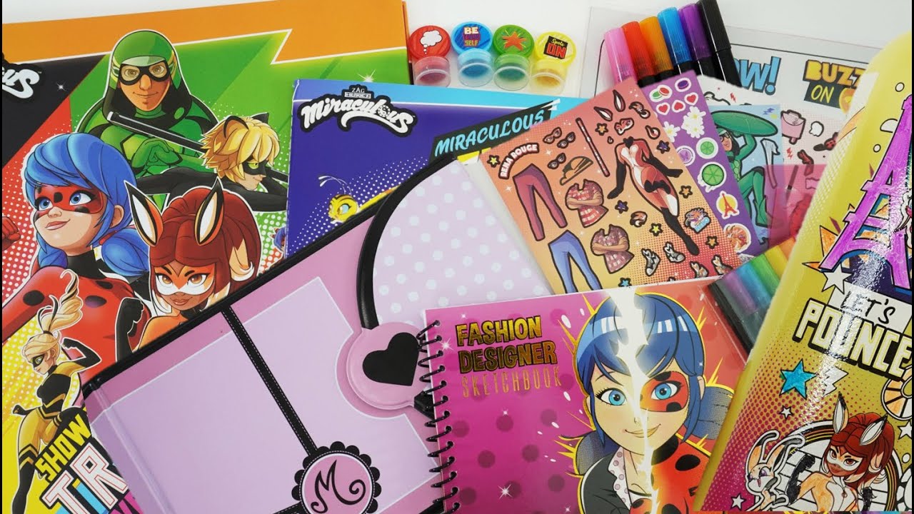 Miraculous Ladybug and Cat Noir Make Your Own DIY Comic Book Activity Kit!  Learn to Draw 