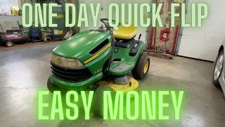 One Day Quick Flip 150 LA115 John Deere Lawn Tractor Restoration fixing How to fix Sell