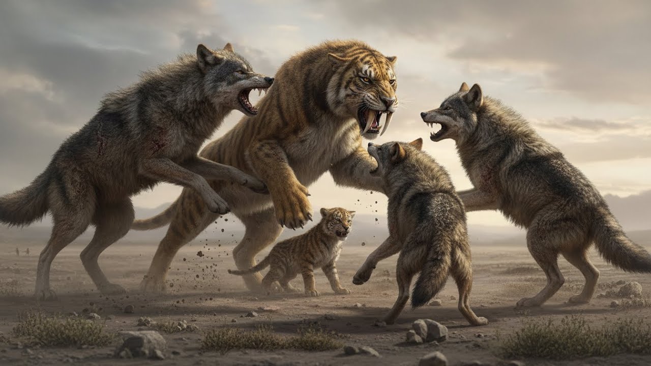 SMILODON – Ancient Wars of Survival | Dire Wolf, Giant Bear & Titanoboa | Cinematic 4K Prehistoric D