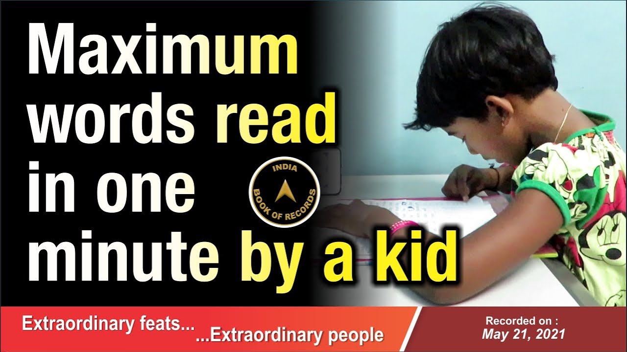 Maximum words read in one minute by a kid - YouTube
