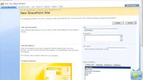 SharePoint 2007 Training Video: Create a Publishing Site