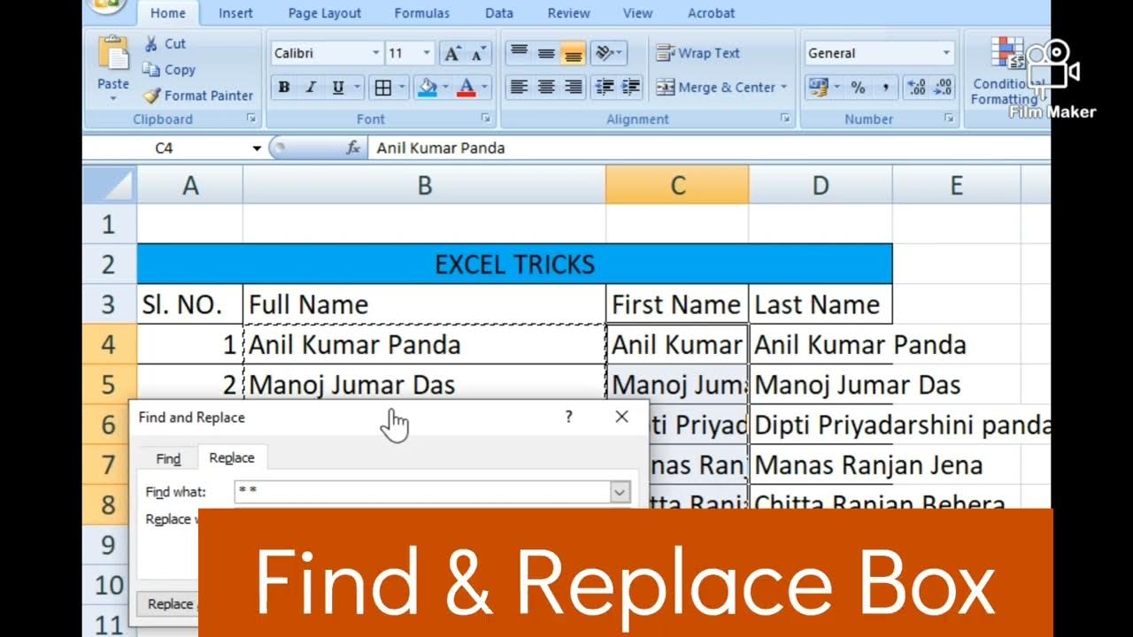 New and Unknown Tricks of MS Excel to extract First Name and Last Name