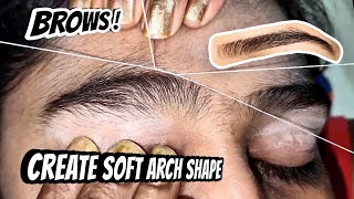 soft arch eyebrow threading tutorial. #eyebrows