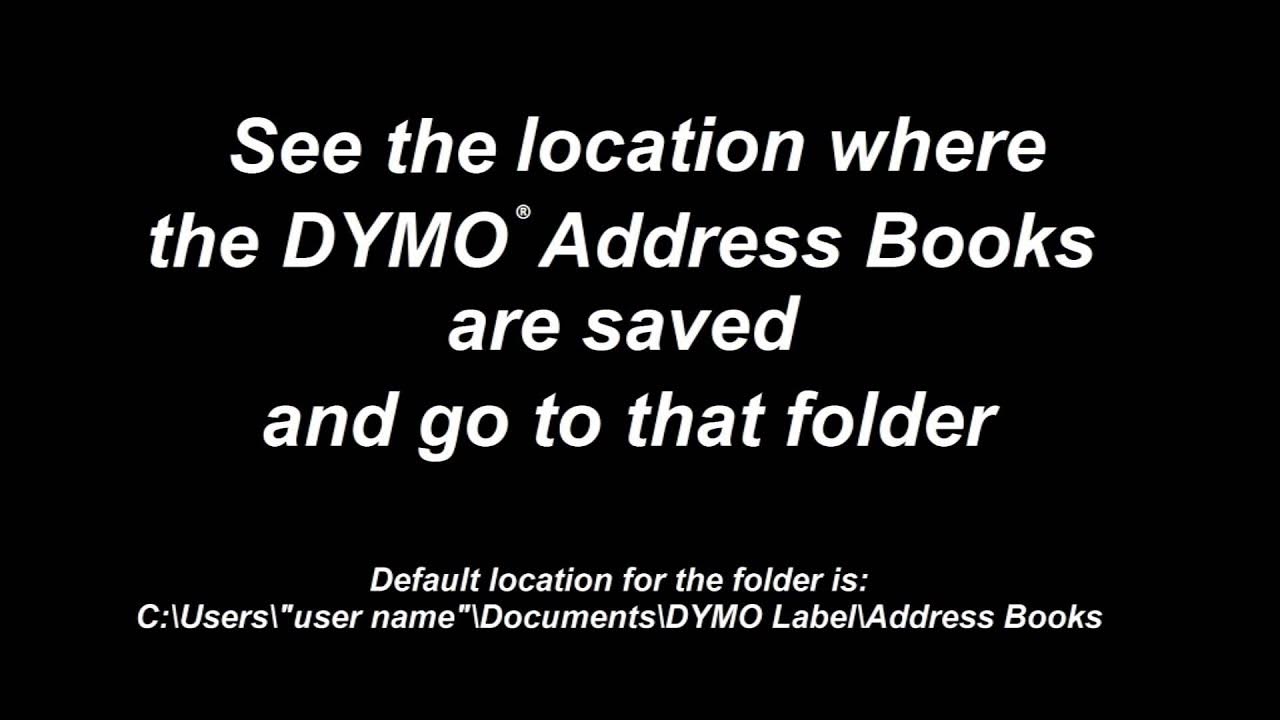 How to locate your DYMO Label Software Address Book on Windows YouTube
