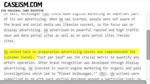 Volkswagen India: Das Auto Digitally Case Solution & Analysis Caseism.com