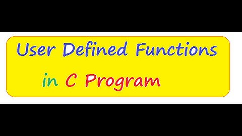 USER DEFINED  FUNCTIONS  IN C PROGRAM