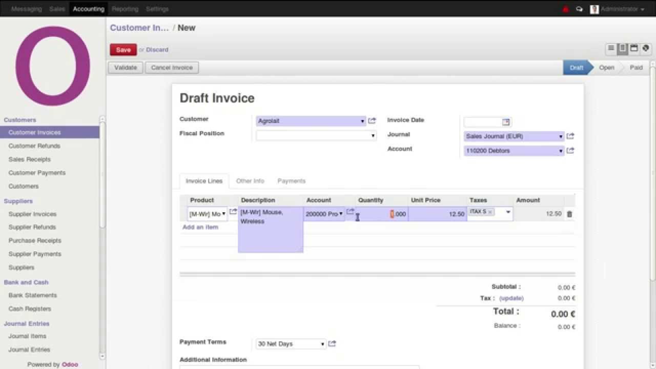 accounting cancel invoice odoo youtube