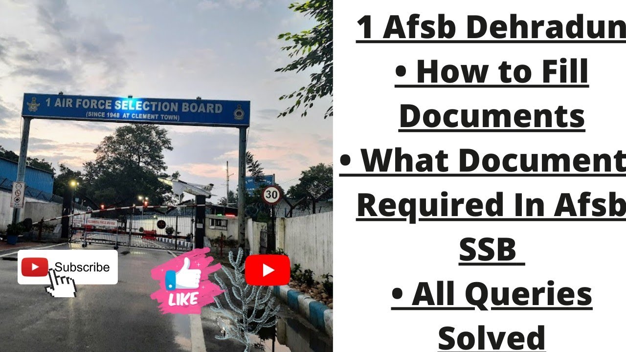 1AFSB Dehradun Documents Required inSSB#HowtoFillDeclarationForm#afcat2 ...