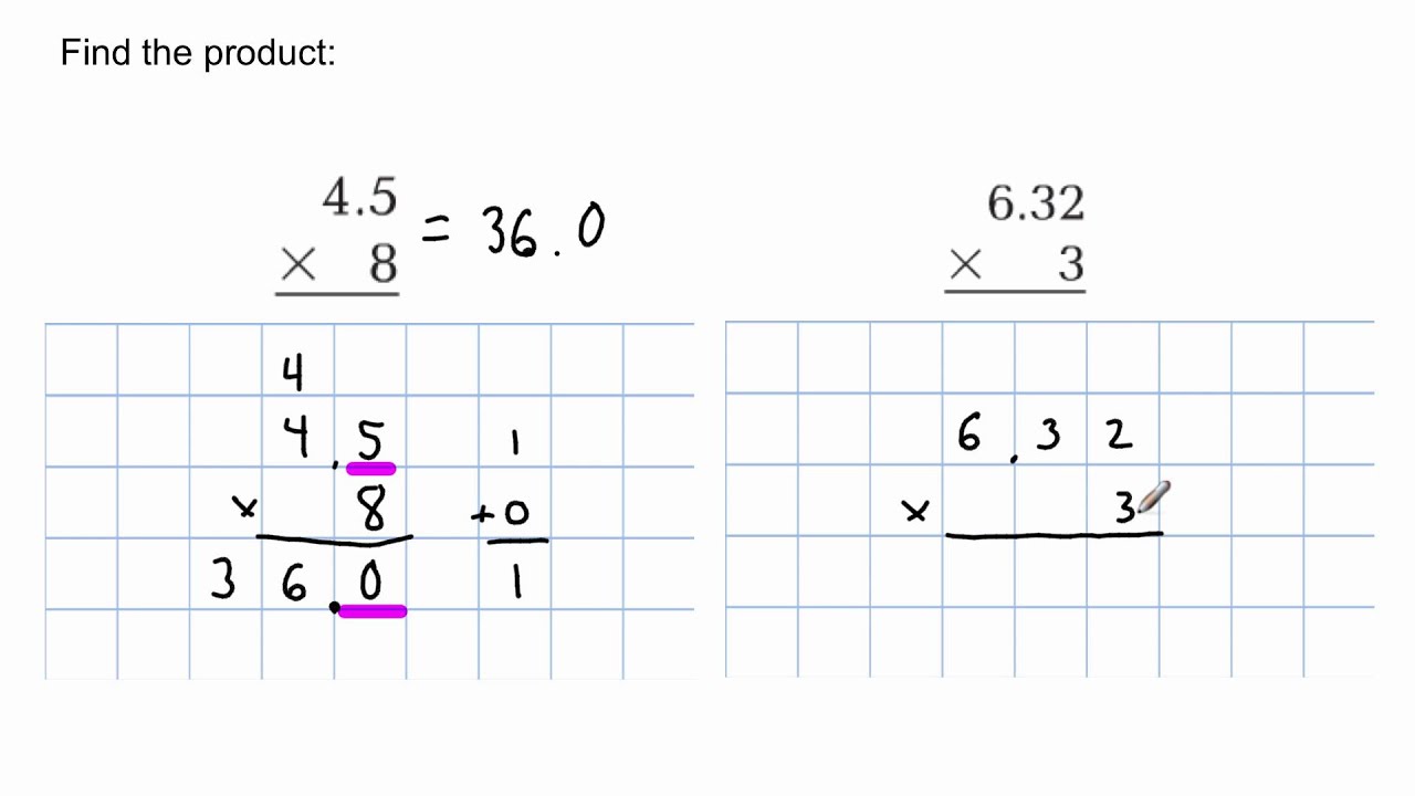 How To Multiply Decimals By Whole Numbers