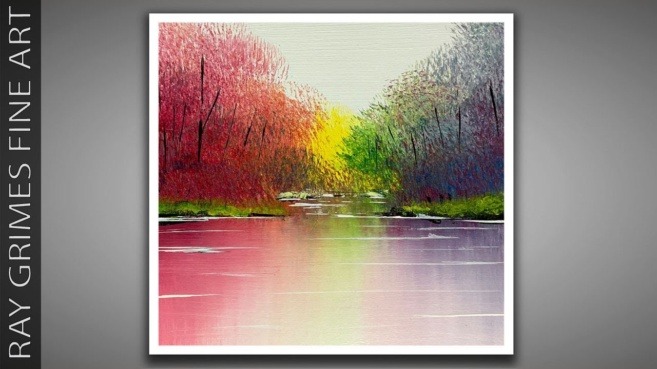 Easy Landscape from 3 Colors / Art Therapy 278 / Acrylic ...
