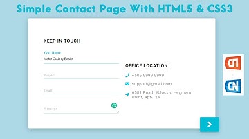 How To Make Simple Animated Contact Form Using Only HTML5 and CSS3 | With Source Code.