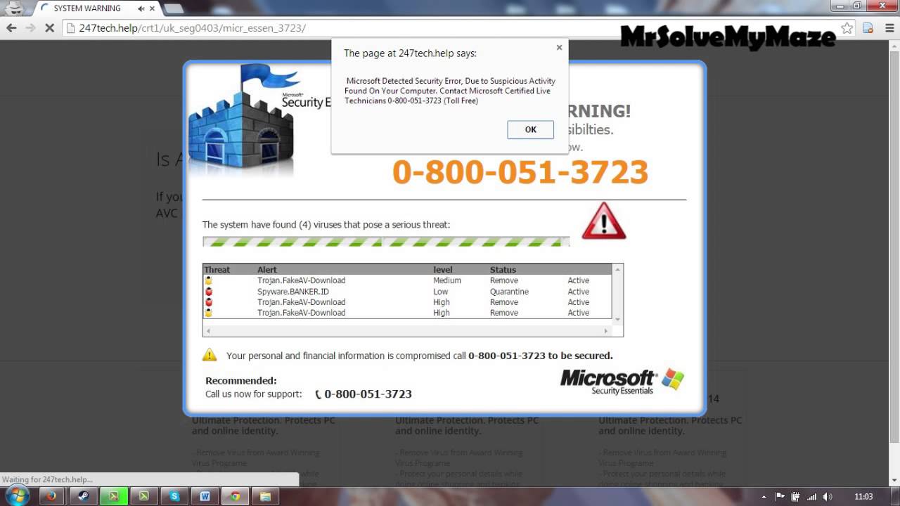 Scam microsoft virus removal company youtube
