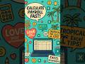 Calculate Payroll Fast in Excel | Easy Excel Tip for Beginners 💪🌴