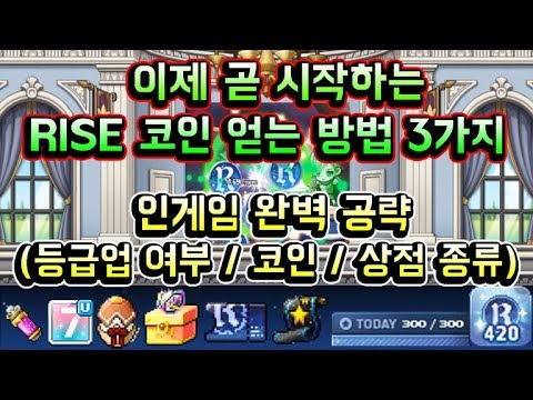 [메이플스토리 맑음] 이제 곧 시작하는 이벤트 <strong>RISE</strong> 코인 얻는 방법 3가지 완벽 <strong>공략</strong>! (등급업 여부 / 코인수급 / 상점NPC 종류)