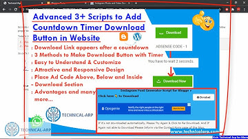 How to Add Download Button with Timer | 3+ Script to Add Countdown Timer Download Button in Blogger