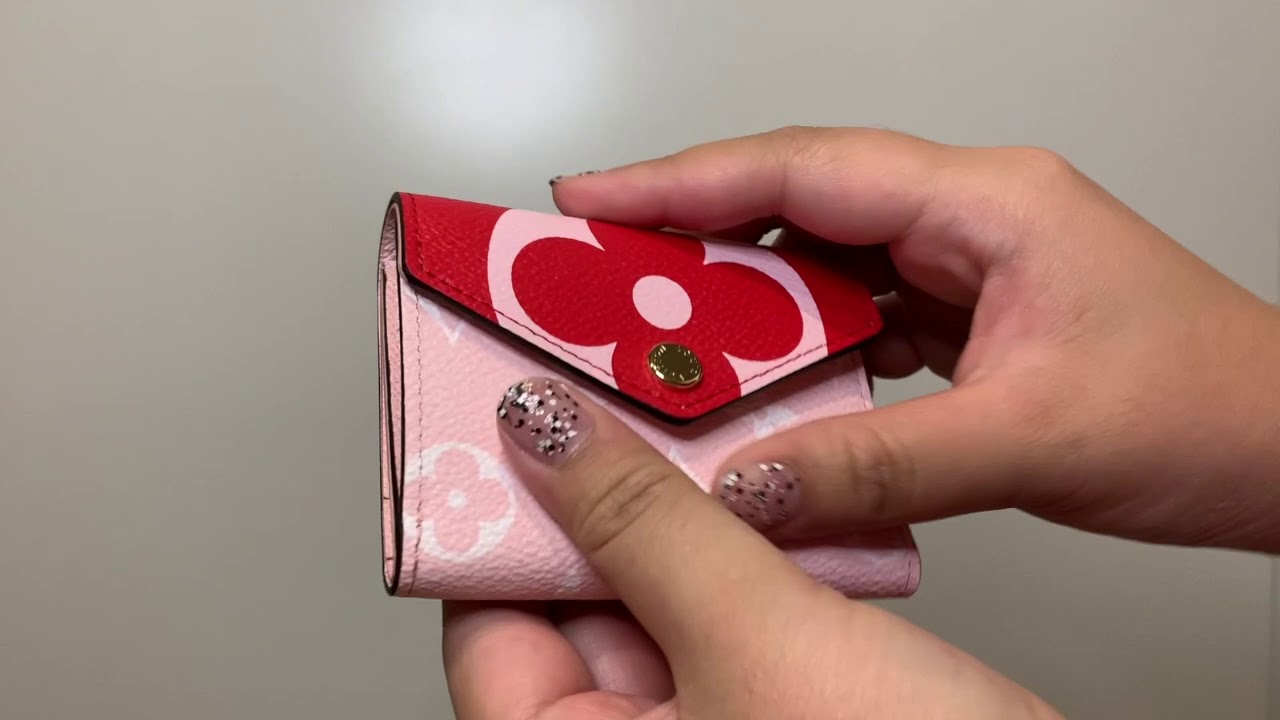 Louis Vuitton Zoe Wallet (Red) Giant Monogram Unboxing 2019 Collection - YouTube