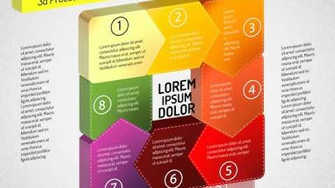 3D Chain Process Arrows Diagram